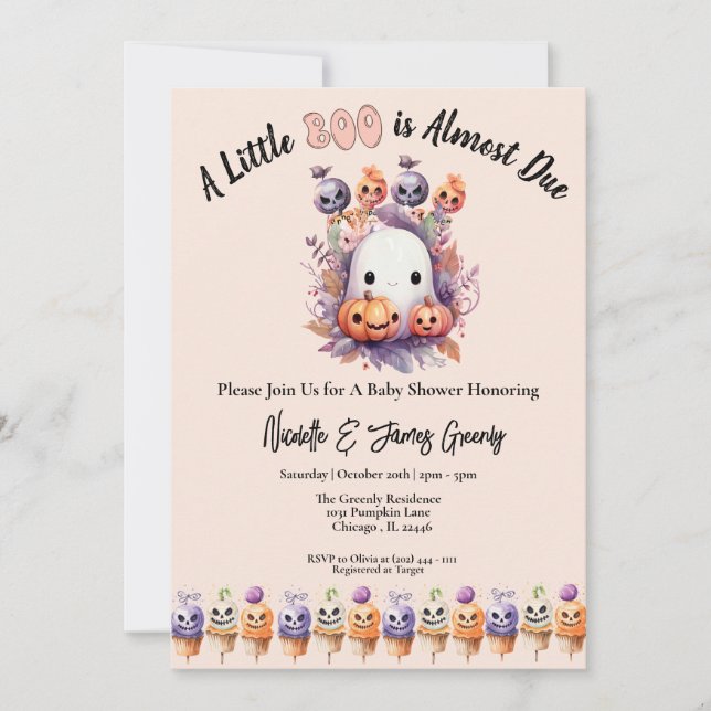 Invitation Un petit livre est presque à Baby shower (Devant)