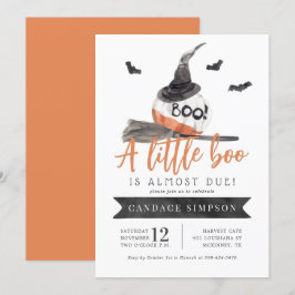 Invitation Un petit livre est presque dû Baby shower d'Hallow