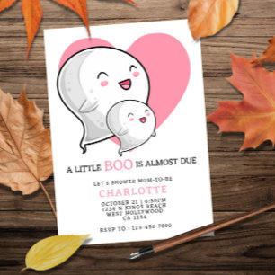 Invitation Un petit livre est presque dû Baby shower d'Hallow