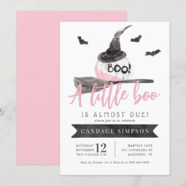 Invitation Un petit livre est presque dû Baby shower d'Hallow