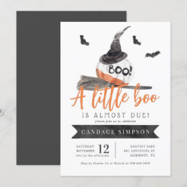 Invitation Un petit livre est presque dû Baby shower d'Hallow