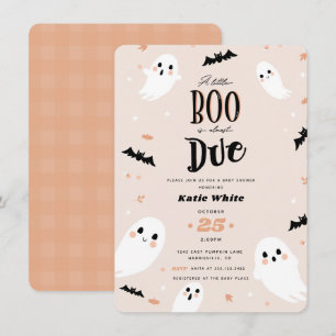 Invitation Un petit livre est presque dû Halloween Baby showe