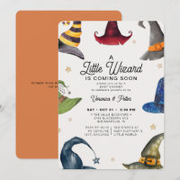 Un petit magicien garçon Orange Baby shower Hallow