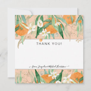 Invitation Un petit Merci Cutie Oranges Eucalyptus Baby