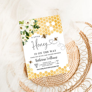 Invitation Un Petit Miel Est En Route Fête Prénatale Thème Ab