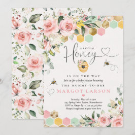 Invitation Un Petit Miel Sur Le Chemin Verdure Pink Gold Baby