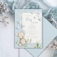 Un petit oiseau me l'a dit Baby Shower Souris Bleu