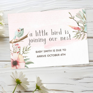 Invitation "Un petit oiseau rejoint notre nid" Grossesse