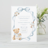 Un petit ours bleu gentleman bébé garçon 