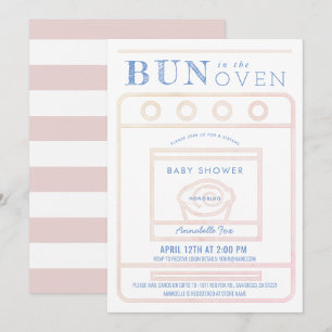 Invitation Un petit pain dans le Baby shower virtuel rose de 