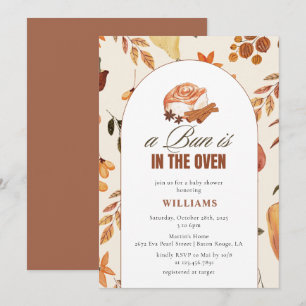 Invitation Un Petit Pain Est Dans Le Baby shower Automne Du F