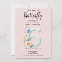 Un petit papillon 6e anniversaire mûre numéro Poli