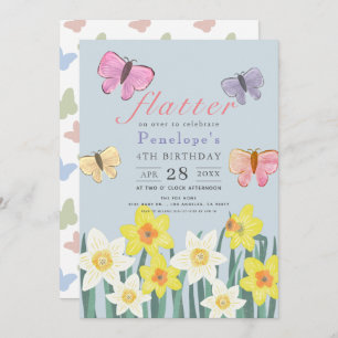 Invitation Un Petit Papillon Daffodile Fille Anniversaire
