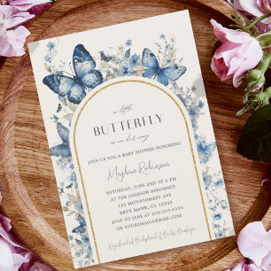 Invitation Un Petit Papillon Est En Chemin De Baby shower