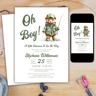 Invitation Un petit pêcheur est en route Fête de bébé ours