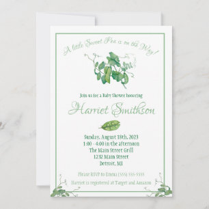 Invitation Un Petit Pois Sucré est en route ! Baby shower