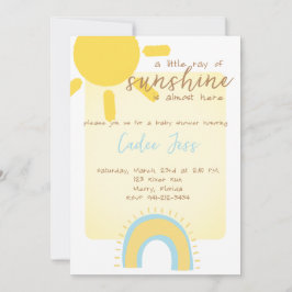 Invitation Un petit rayon de soleil est presque ici bébé