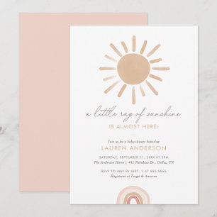 Invitation Un petit rayon de Sunshine Boho Baby shower fille
