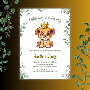 Invitation Un petit roi est en chemin Baby shower