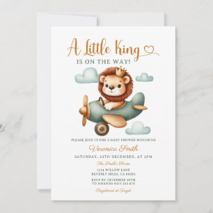 Invitation Un petit roi est en route Cute Lion Baby Shower