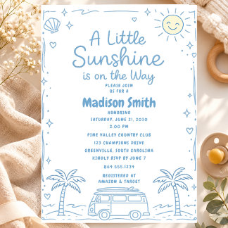 Invitation Un Petit Soleil Arrive Bientôt Baby Shower d'Été