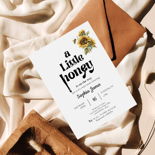Invitation Un petit tournesol couleur baby shower miel