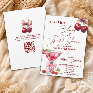 Invitation Un peu amoureux Code QR Martini Enterrement de vie