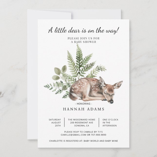 Invitation Un Peu Cher Sur Le Chemin Du Baby shower (Devant)