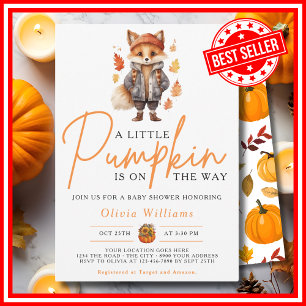Invitation Un peu Citrouille automne automne rouge Baby showe