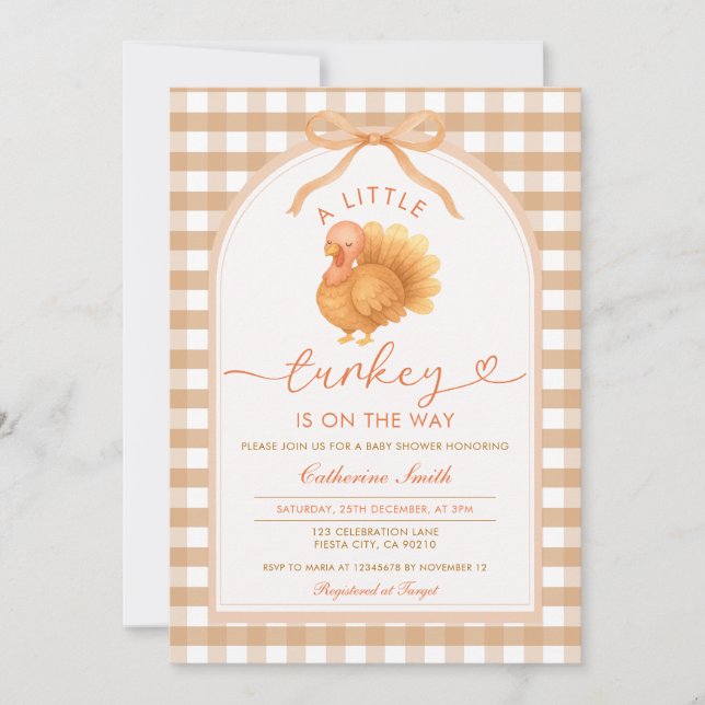 Invitation Un peu de Turquie est en route Baby shower En vich (Devant)