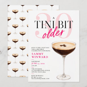 Invitation Un peu plus âgé Cocktail pour 30e anniversaire