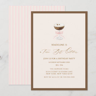 Invitation Un peu plus âgé Espresso Martini Anniversaire rayé
