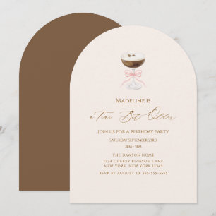Invitation Un peu plus âgé Espresso Martini Anniversaire rayé