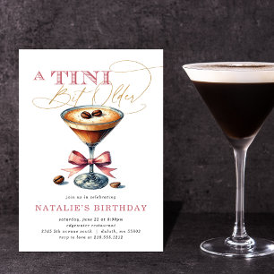 Invitation Un peu plus âgé Espresso Martini Arc en rose Anniv