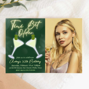 Invitation Un peu plus âgé - Martini avec photo