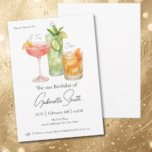 Invitation Un peu plus âgé Martini Bon 21e anniversaire