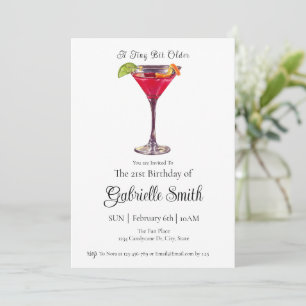 Invitation Un peu plus âgé Martini Joyeux 21e anniversaire
