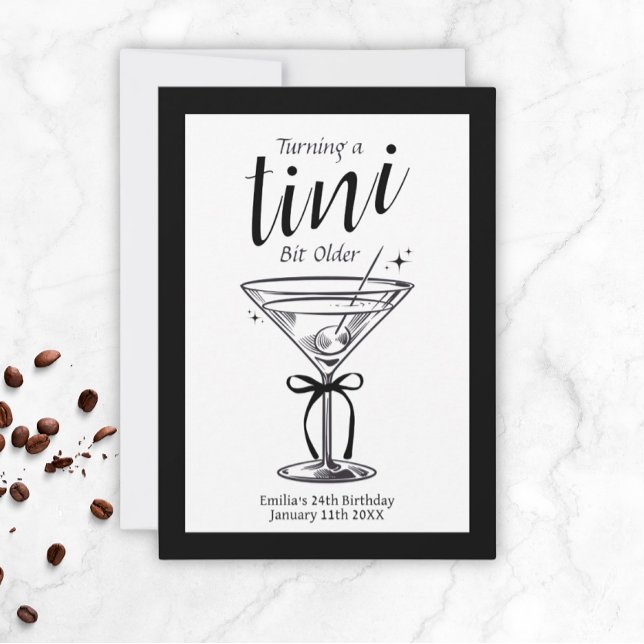 Invitation Un peu plus âgé - Thème de Martini Classy (Tini Bit Older Martini Birthday Invitations)