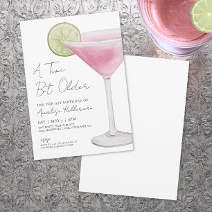 Invitation Un peu plus âgée Fête d'anniversaire Pink Martini
