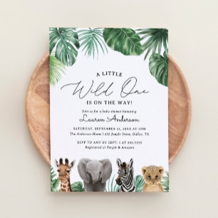 Invitation Un peu sauvage sur le chemin Baby shower Safari