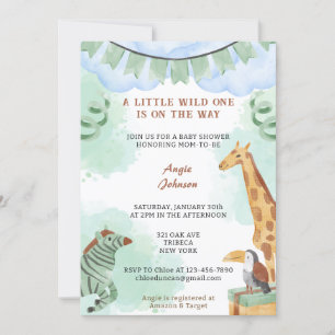 Invitation Un Peu Sauvage Sur Le Chemin Du Baby shower Vert