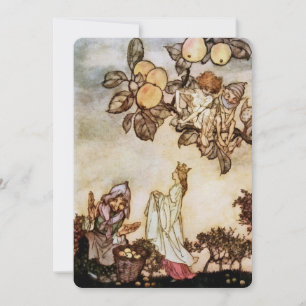 Invitation « Un plat de pommes » Aquarelle d'Arthur Rackham