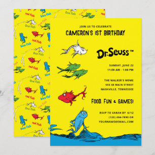 Invitation Un poisson deux poissons - Anniversaire de enfant