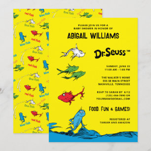 Invitation Un poisson deux poissons - Baby shower