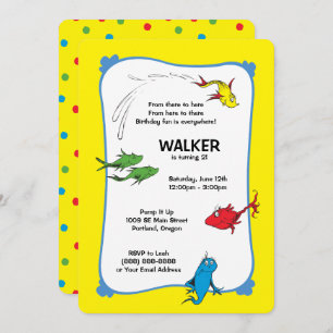 Invitation Un poisson deux poissons - premier anniversaire