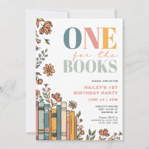 Invitation Un pour les livres 1er anniversaire