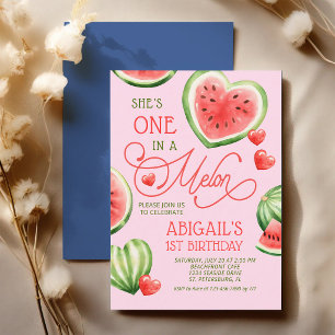 Invitation Un premier anniversaire estival dans un melon