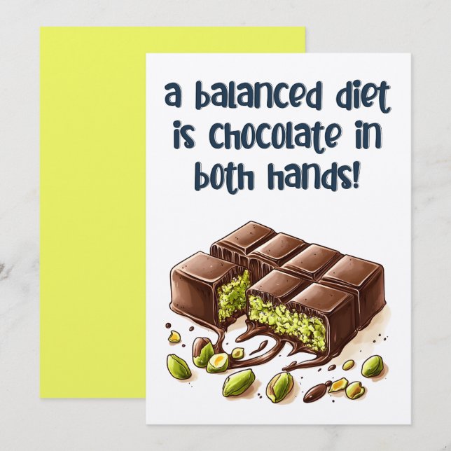 Invitation Un régime équilibré est le chocolat Kunafa dans le (Devant / Derrière)