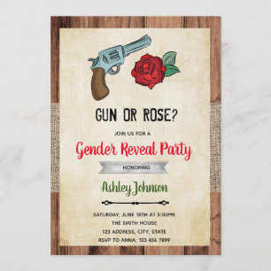 Invitation Un revolver ou un sexe rose révèlent une invitatio