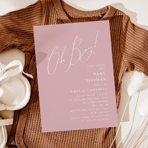 Invitation Un Rose Dusty ! Baby shower